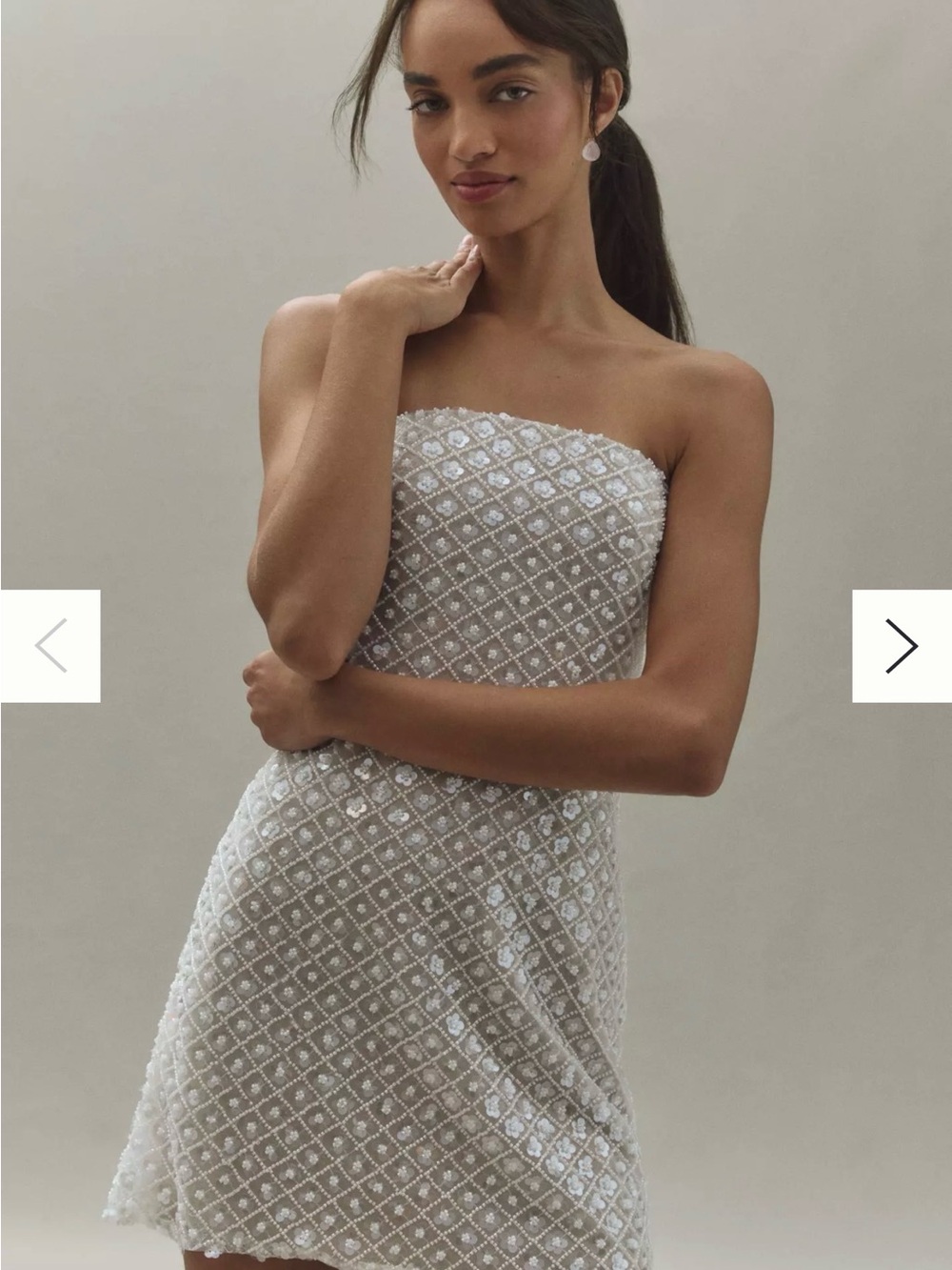 Watters Crescendo Beaded Mini Dress